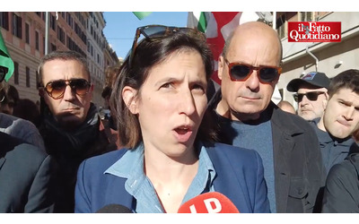 Schlein al corteo di Roma: “Atto di pirateria di Israele contro la Flotilla. Giù le mani dal diritto allo sciopero” – Video