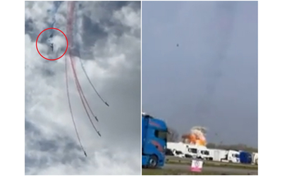 Scontro in volo tra due arerei della pattuglia acrobatica francese: tragedia sfiorata. Il video dell’incidente