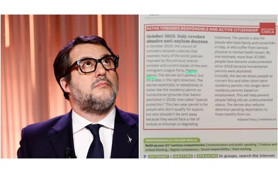 Scuola, polemica per il libro di inglese che cita le critiche Onu ai decreti Sicurezza di Salvini. Il Carroccio protesta