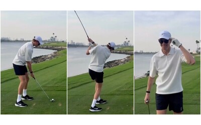 Sorriso e dito sulla tempia Sinner vuole vincere anche a golf il confronto con Vagnozzi e Cahill Video