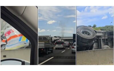 Tir salta corsia e finisce contro un’ambulanza sull’A1: tre morti tra Arezzo e Valdarno