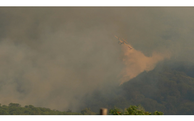 Vesuvio in fiamme: incendio sul versante est. Canadair ed elicotteri in volo per domare il rogo – Video