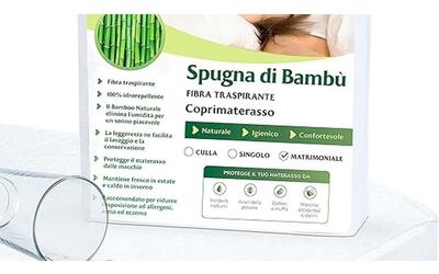 Coprimaterasso Matrimoniale Impermeabile 160 X 190 – Tessuto Spugna Di Bambù Naturale Super Morbido