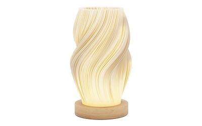 HOMCOM Lampada da Tavolo dal Design Ondulato a 3 Colori con 10 Luminosità