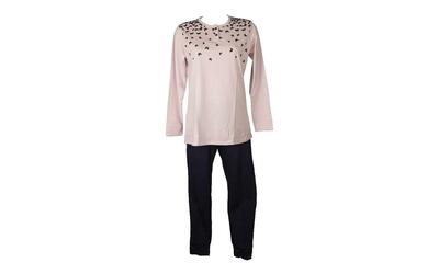 RAGNO Pigiama Donna Collo Serafino Manica Lunga Pantalone Lungo Estivo