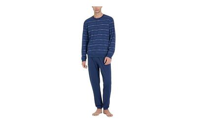 Ragno Pigiama Uomo Lungo 100% Cotone Leggero