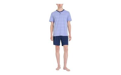 Ragno Pigiama Uomo Manica Corta Fantasia Righe 100% Cotone