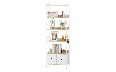 WOLTU Libreria a 5 Piani con 2 Cassetti
