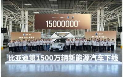 BYD raggiunge un nuovo traguardo 15 milioni di veicoli NEV prodotti