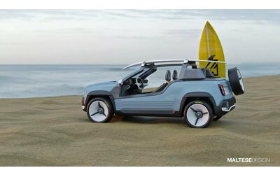 Renault 4 E-Tech E-Tech diventa un buggy da spiaggia. Il concept di Marco Maltese