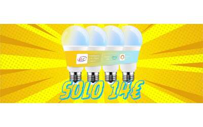 4 lampadine WiFi compatibili con Alexa a soli 14€ con lo sconto del 45%