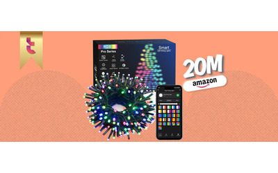 Albero di Natale SMART con 20m di luci che comandi da app (Amazon)