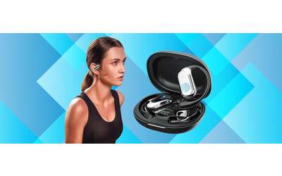 Auricolari wireless impermeabili perfetti gli sportivi con gancetti e 40h di audio