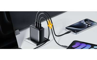 Caricatore USB-C 100W USB-C con 3 porte in doppio sconto su Amazon