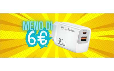 Caricatore USB con due porte PD e potenza massima da 35W tuo a meno di 6€