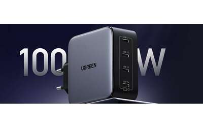 Caricatore USB da 100W con 4 porte che ricarica anche un laptop (39€)