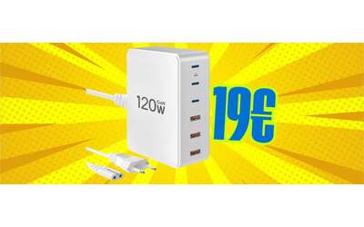 Caricatore USB da 120W con 6 uscite a prezzo mini con il codice segreto (19€)