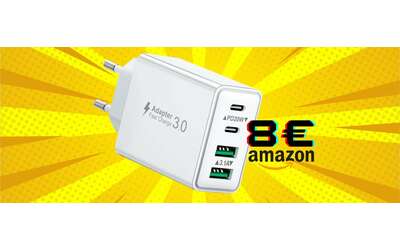 Caricatore USB da 40W con 4 porte per ricarica veloce di tutti i device (8€)