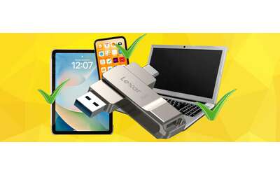 Chiavetta USB Lexar da 256 GB compatibile con PC, tablet e smartphone (25€)