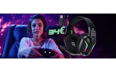 Cuffie wireless da gaming con microfono, comodissime ed economiche (34€)