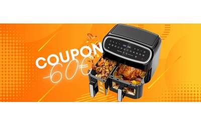 Friggitrice ad aria con doppio cestello da 10L per cucina easy & fast