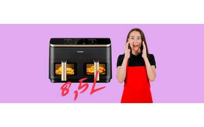 Friggitrice ad aria con doppio cestello da 8 5L per piatti buoni sani e veloci