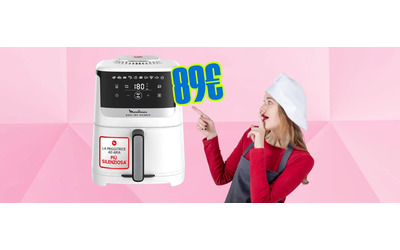 Friggitrice ad aria Moulinex con 10 programmi e cestello da 5L tua a soli 89€