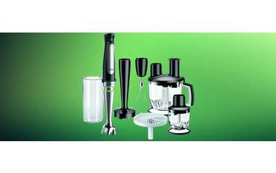 Frullatore a immersione Braun: 1000W e 6 accessori in sconto del 32%
