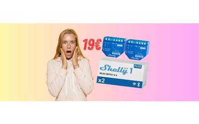 Il relè Shelly Plus 1, nella confezione da 2, per una casa smart a soli 19€