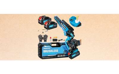Mini motosega a batteria super ACCESSORIATA in DOPPIO SCONTO: risparmi il 49%