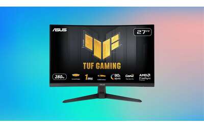 Monitor curvo 27″ Asus TUF Gaming: solo 199€ per refresh rate 280 Hz, HDR10 e FreeSync Premium