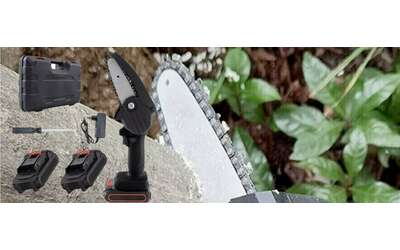 Motosega a 21€: compatta, potente, con due batterie e custodia in kit