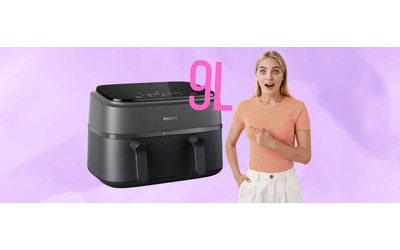 Philips Airfryer Serie 3000 da 9L con doppio cestello cucina senza cattivi odori