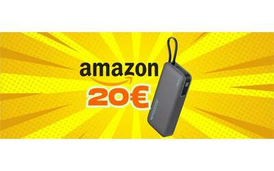 Power Bank da 45W e 20000mAh 2 porte e cavo integrato ricarica super a 20