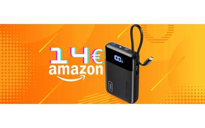Power Bank da 45W e 20000mAh con cavo integrato e 2 uscite, solo oggi a 14€