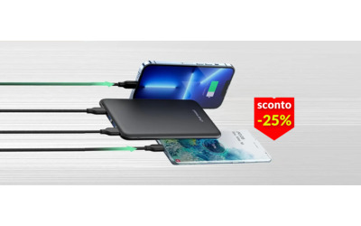 Powerbank 26800mAh a soli 22€: ricarica l’80% della batteria in 35 minuti