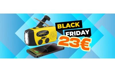 Radio di emergenza a energia solare torcia e Power Bank 3 in 1 a soli 23