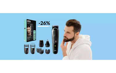 Rasoio elettrico Braun per barba e capelli: il prezzo CROLLA a 37€