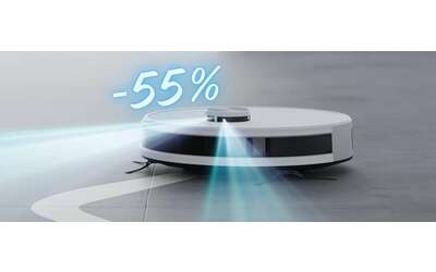 Robot aspirapolvere e lavapavimenti con mappatura e super autonomia (-55%)