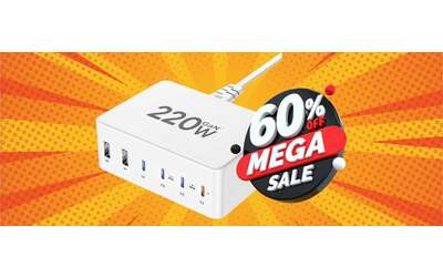 Sconto del 60% per questo ottimo caricatore USB da 220 W e 6 uscite