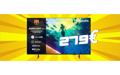 Smart TV Philips Ambilight da 43″ con Titan OS a soli 279€ su Amazon