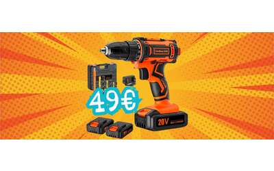 Solo 49€ per questo Trapano Avvitatore a batteria con tanti accessori e valigetta