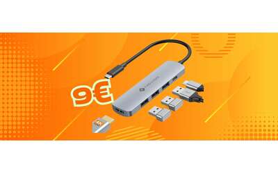 Solo 9€ su Amazon per questo Hub con 3 USB, HDMI e PD da 100W