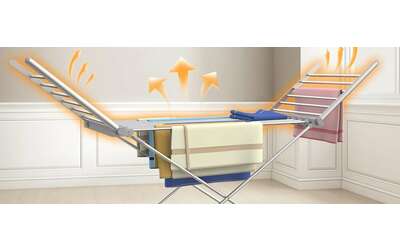 Stendino elettrico riscaldato in OFFERTA su Amazon (-36%): asciuga i vestiti in fretta