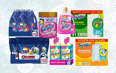 Swiffer, Vanish, Dash e altri: scorte in MEGA SCONTO su Amazon (da 3,99€)