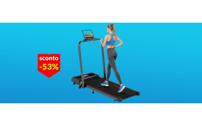 Tapis Roulant pieghevole a soli 189€: regge 150kg ed è inclinabile (-53%)