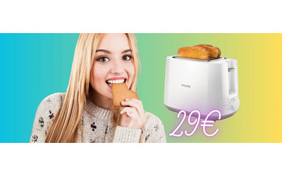 Tostapane Philips per 2 fette, 8 impostazioni e autospegnimento (29€)
