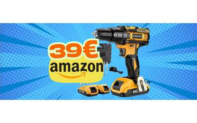 Trapano avvitatore a batteria con valigetta e accessori inclusi con appena 39€