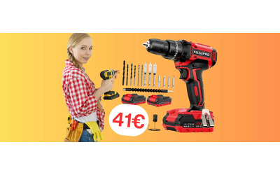 Trapano avvitatore a batteria super accessoriato a prezzo bomba (41€)