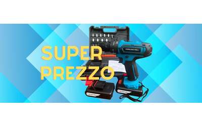 Trapano avvitatore a percussione con valigetta e accessori tuo a 35€